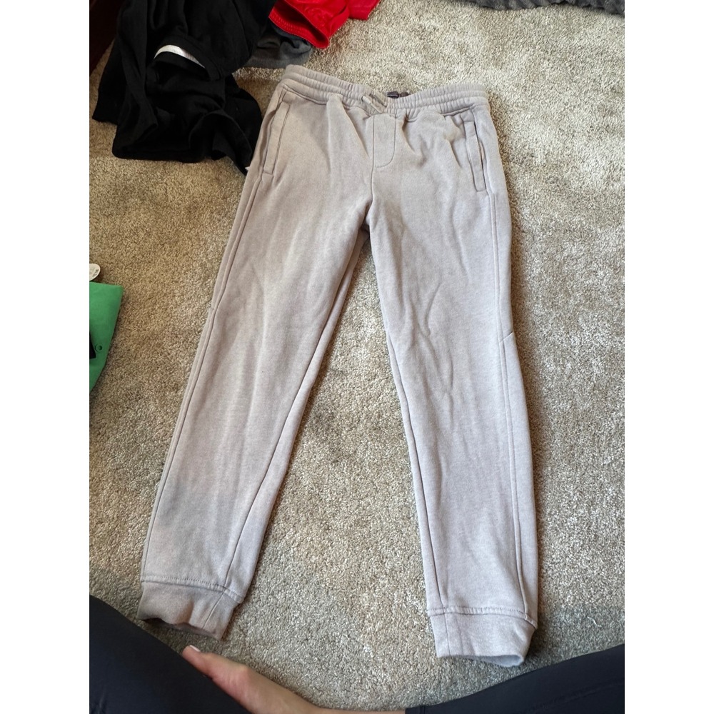 Departwest Kids Boys Jogger Sweatpants Tan Fleece Lined Elastic Waist Size Large